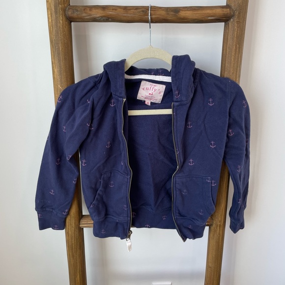 Cuffy Girls Zip Up Hoodie with Anchor Detail - Picture 1 of 3